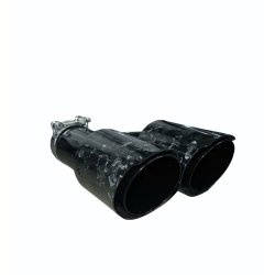 Rrhale H-Type Dobbelt Carbon Rund 101/76mm. Foged Clear/Black-LEFT