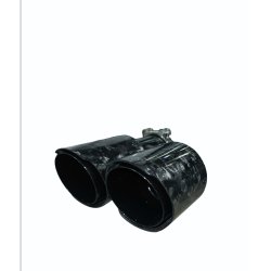 Rrhale H-Type Dobbelt Carbon Rund 101/76mm. Foged Clear/Black-LEFT