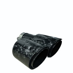 Rrhale H-Type Dobbelt Carbon Rund 101/76mm. Foged Clear/Black-RIGHT