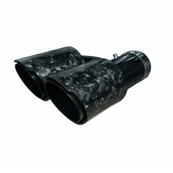 Rrhale H-Type Dobbelt Carbon Rund 101/76mm. Foged Clear/Black-RIGHT