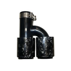 Rrhale H-Type Dobbelt Carbon Rund 101/76mm. Foged Clear/Black-LEFT