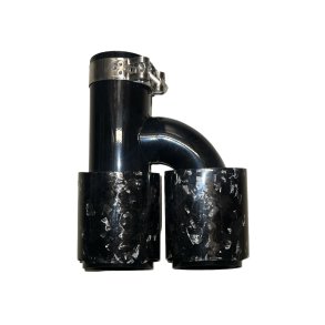 Rrhale H-Type Dobbelt Carbon Rund 101/76mm. Foged Clear/Black-LEFT