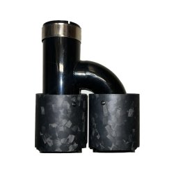 Rrhale H-Type Dobbelt Carbon Rund 89/63mm. Foged Mate/Black-LEFT