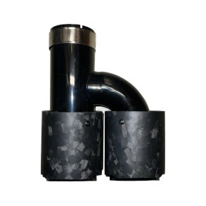 Rrhale H-Type Dobbelt Carbon Rund 89/63mm. Foged Mate/Black-LEFT