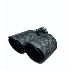 Rrhale H-Type Dobbelt Carbon Rund 89/63mm. Foged Mate/Black-LEFT