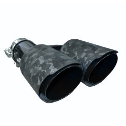 Rrhale H-Type Dobbelt Carbon Rund 89/63mm. Foged Mate/Black-LEFT