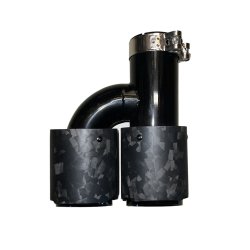 Rrhale H-Type Dobbelt Carbon Rund 89/63mm. Foged Mate/Black-RIGHT