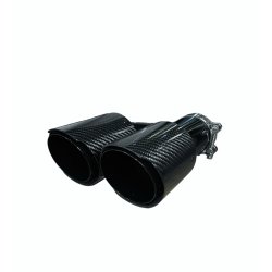 Rrhale H-Type Dobbelt Carbon Rund 89/63mm. Twill Clear/Black-RIGHT