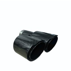 Rrhale H-Type Dobbelt Carbon Rund 89/63mm. Twill Clear/Black-RIGHT