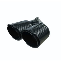 Rrhale H-Type Dobbelt Carbon Rund 101/76mm. Twill Clear/Black-LEFT