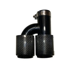 Rrhale H-Type Dobbelt Carbon Rund 89/63mm. Twill Clear/Black-RIGHT