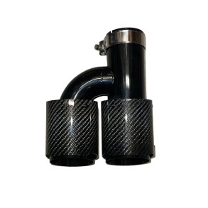 Rrhale H-Type Dobbelt Carbon Rund 89/63mm. Twill Clear/Black-RIGHT