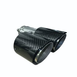 Rrhale H-Type Dobbelt Carbon Rund 101/76mm. Twill Clear/Silver-RIGHT