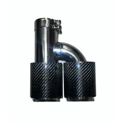 Rrhale H-Type Dobbelt Carbon Rund 101/76mm. Twill Clear/Silver-LEFT