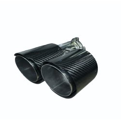 Rrhale H-Type Dobbelt Carbon Rund 101/76mm. Twill Clear/Silver-LEFT