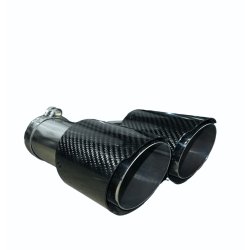 Rrhale H-Type Dobbelt Carbon Rund 101/76mm. Twill Clear/Silver-LEFT