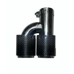 Rrhale H-Type Dobbelt Carbon Rund 101/76mm. Twill Clear/Silver-RIGHT