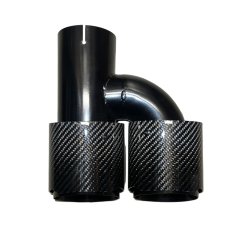 Rrhale H-Type Dobbelt Carbon Rund 89/63mm. Twill Clear/Black-LEFT