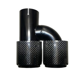 Rrhale H-Type Dobbelt Carbon Rund 89/63mm. Twill Clear/Black-LEFT