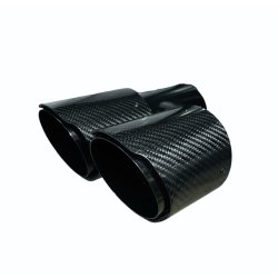 Rrhale H-Type Dobbelt Carbon Rund 89/63mm. Twill Clear/Black-LEFT