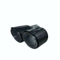 Rrhale H-Type Dobbelt Carbon Rund 89/63mm. Twill Clear/Silver-LEFT