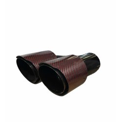 Rrhale H-Type Dobbelt Rd Carbon Rund 89/63mm. Twill Clear/Black-RIGHT