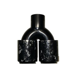 Rrhale Y-Type Dobbelt Carbon Rund 89/63mm. Foged Clear/Black 