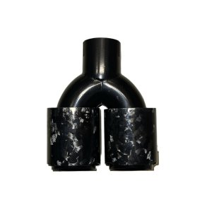 Rrhale Y-Type Dobbelt Carbon Rund 89/63mm. Foged Clear/Black 