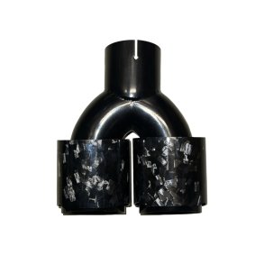 Rrhale Y-Type Dobbelt Carbon Rund 101/76mm. Foged Clear/Black 