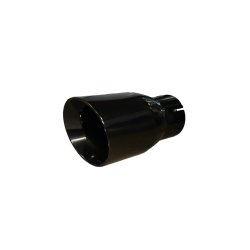 Tailpibe Singel Rund 89/63mm. Steel/Black 