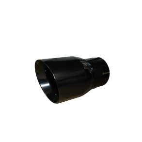 Tailpibe Singel Rund 101/76mm. Steel/Black 