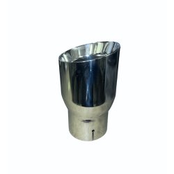 Tailpibe Singel Rund 101/76mm. Steel/Silver