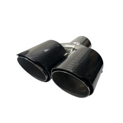 Rrhale Y-Type Dobbelt Carbon Rund 89/63mm. Twill Clear/Silver