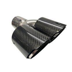 Rrhale Y-Type Dobbelt Carbon Rund 101/76mm. Twill Clear/Silver