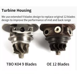 K04-064Z for EA888 GEN I, GEN II,  Langs liggende motor