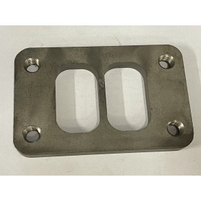 Turboflange T3, med gevind, dobbelt indlb, rustfri 304, 10 mm. Tyk