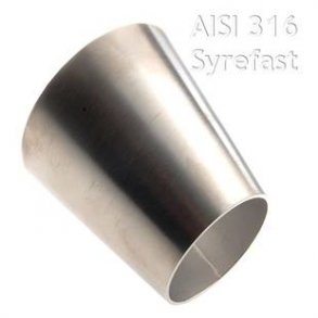 Rustfri reduktion  25 / 51 x 1,2 mm eksentrisk